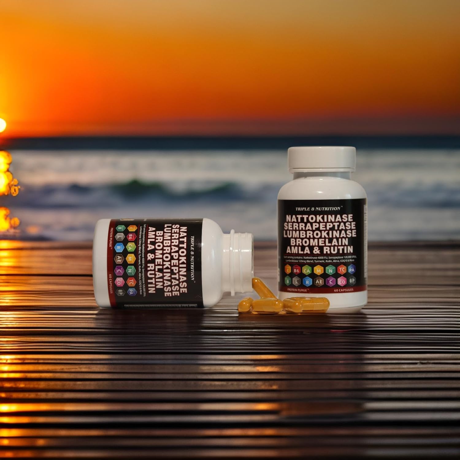 Protein Purge 28 Supplement Blend with Nattokinase, Bromelain, NAC, Turmeric, and Curcumin