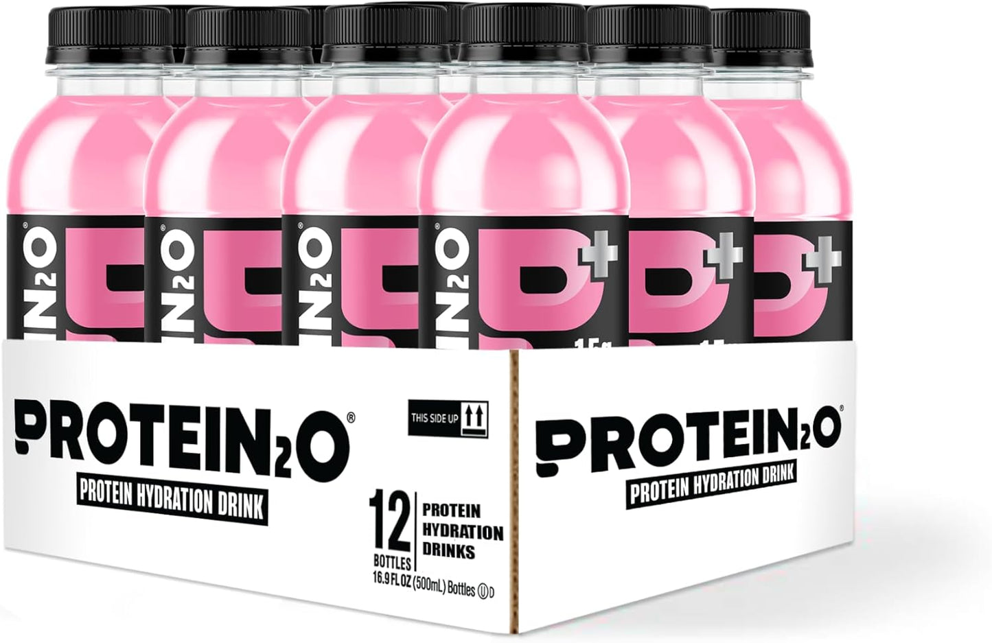Protein2o Cotton Candy Hydration Drink with 15g Whey Protein Isolate, Electrolytes, B Vitamins, Sugar Free - 16.9 oz (Pack of 12)
