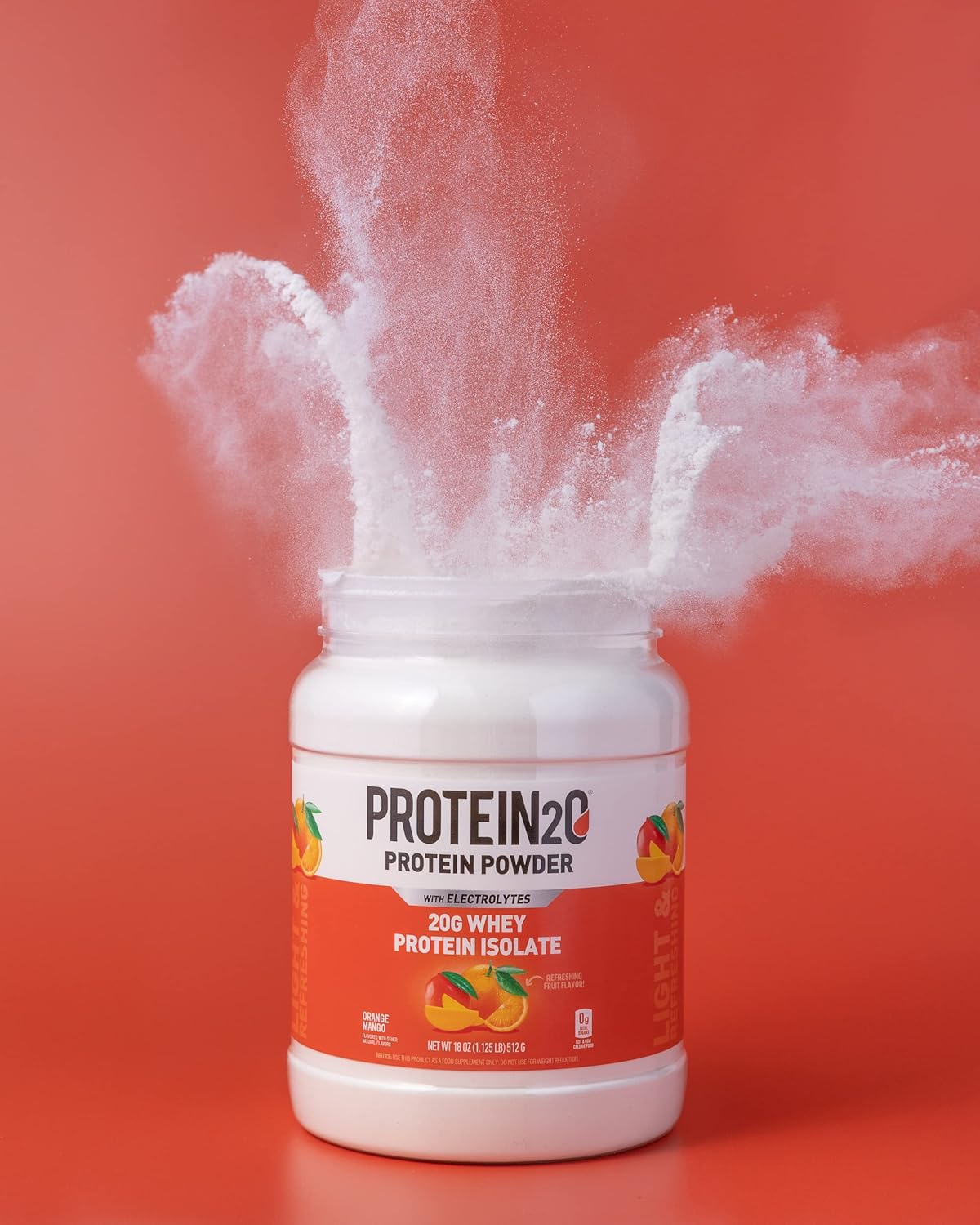Protein2o Orange Mango Whey Protein Isolate Powder Tub - 20g Protein, Low Carb, Sugar-Free, Electrolytes - 16 Servings, 1.4lb - BoostGo Australia