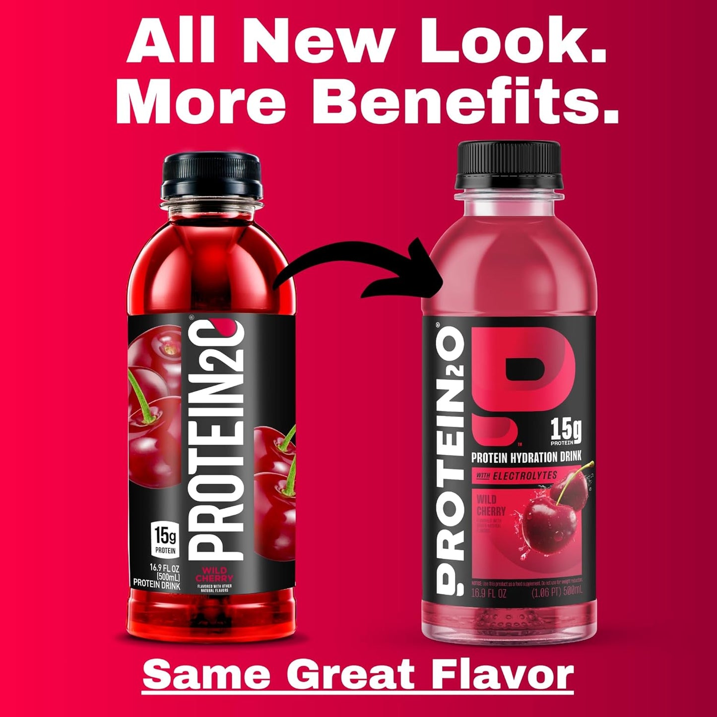 Protein2o Wild Cherry 15g Whey Protein Water Bottle, 16.9 oz (Pack of 12) - 202.8 Fl Oz - BoostGo Australia