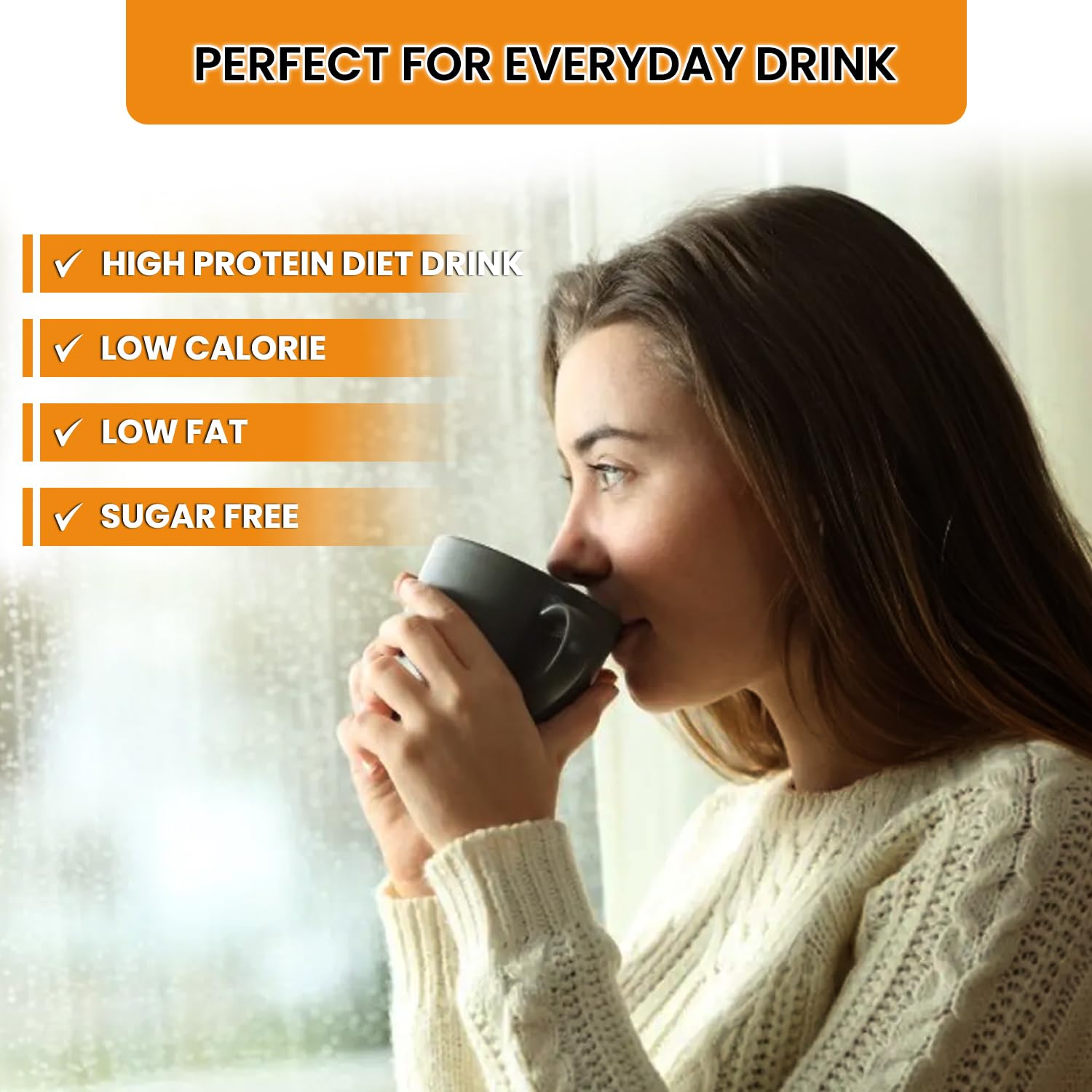 ProtiWise Cappuccino High Protein Drink Mix | Meal Replacement for Slimming Formula | 15g Protein, Low Calorie, Low Fat, Sugar-Free | Keto-Friendly | 7/Box