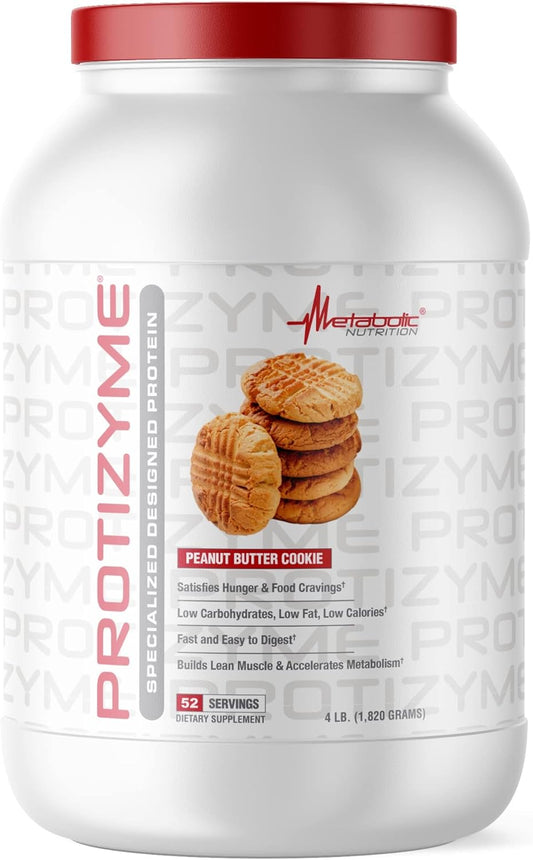 Protizyme 100% Whey Protein Powder with Digestive Enzymes, 24 Vitamins & Minerals - High Protein, Low Carb, Low Fat - 4lb (52 servings)