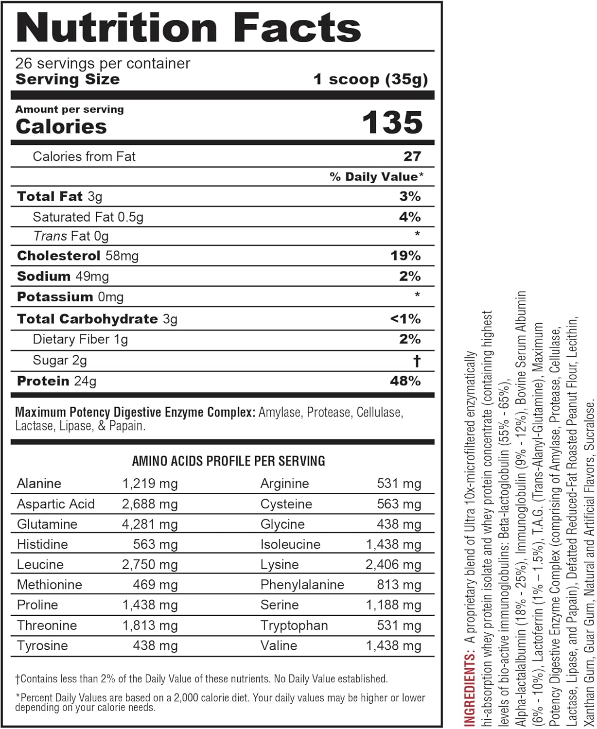 Protizyme Metabolic Nutrition Whey Protein Powder, Peanut Butter Cookie Flavor - 2 Pound, High Protein, Low Carb, Low Fat, with Digestive Enzymes and 24 Essential Vitamins and Minerals