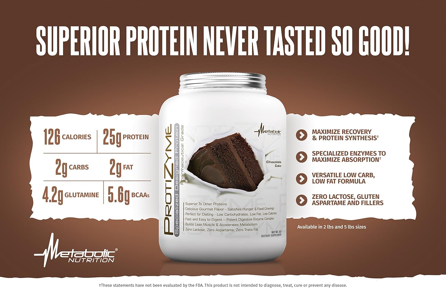 Protizyme Metabolic Nutrition Whey Protein Powder, Peanut Butter Cookie Flavor - 2 Pound, High Protein, Low Carb, Low Fat, with Digestive Enzymes and 24 Essential Vitamins and Minerals