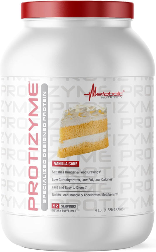 Protizyme Whey Protein Powder - High Protein, Low Carb, Low Fat, with Digestive Enzymes, Vitamins, and Minerals - 4lb (52 servings)