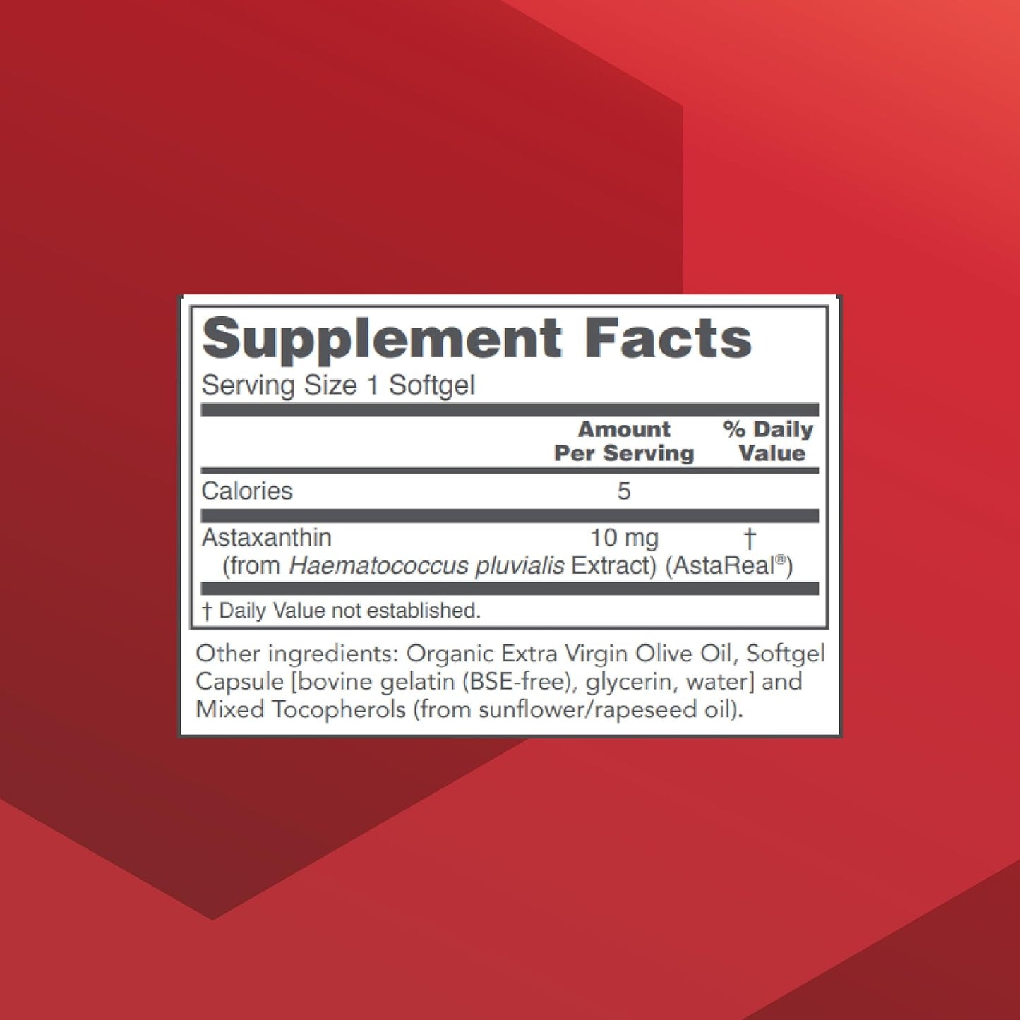 Protocol Astaxanthin 10mg Softgels - Supports Cellular Health, Carotenoid Supplement, Non-GMO, Dairy Free - 60 Softgels