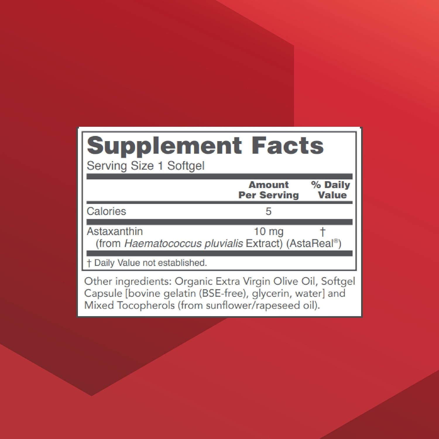 Protocol Astaxanthin 10mg Softgels - Supports Cellular Health, Carotenoid Supplement, Non-GMO, Dairy Free - 60 Softgels