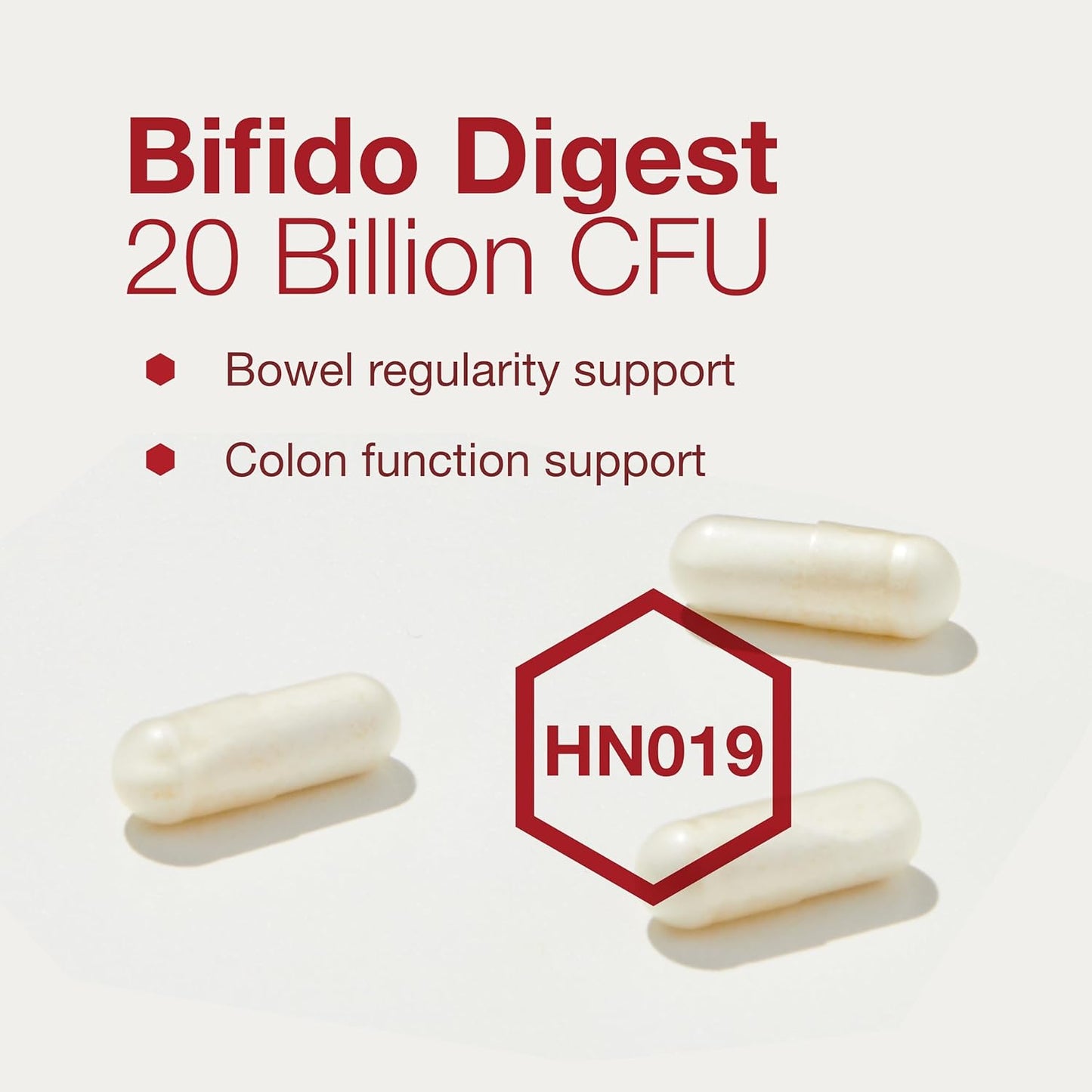 Protocol Bifido Digest - 20 Billion CFU Probiotic for Gut Health - Dairy, Egg Free - 60 Veg Caps