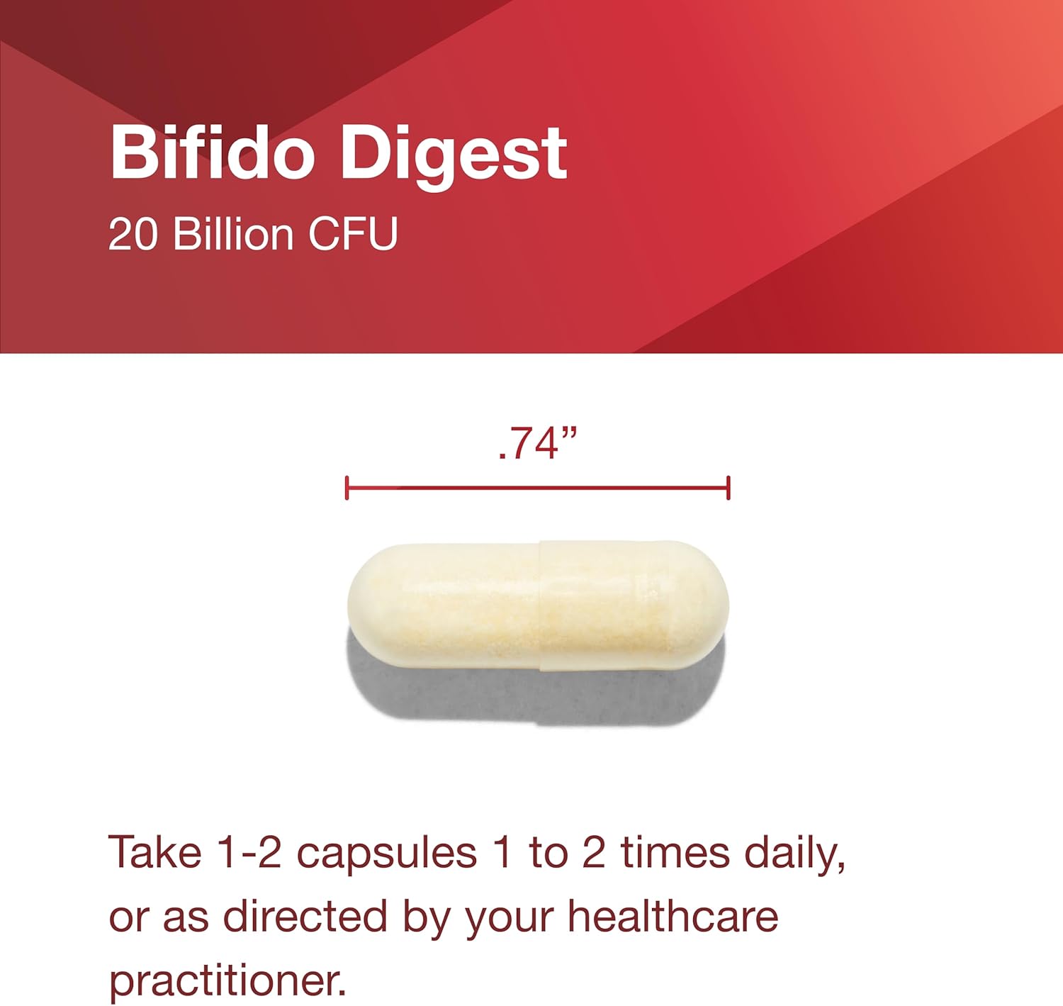 Protocol Bifido Digest - 20 Billion CFU Probiotic for Gut Health - Dairy, Egg Free - 60 Veg Caps