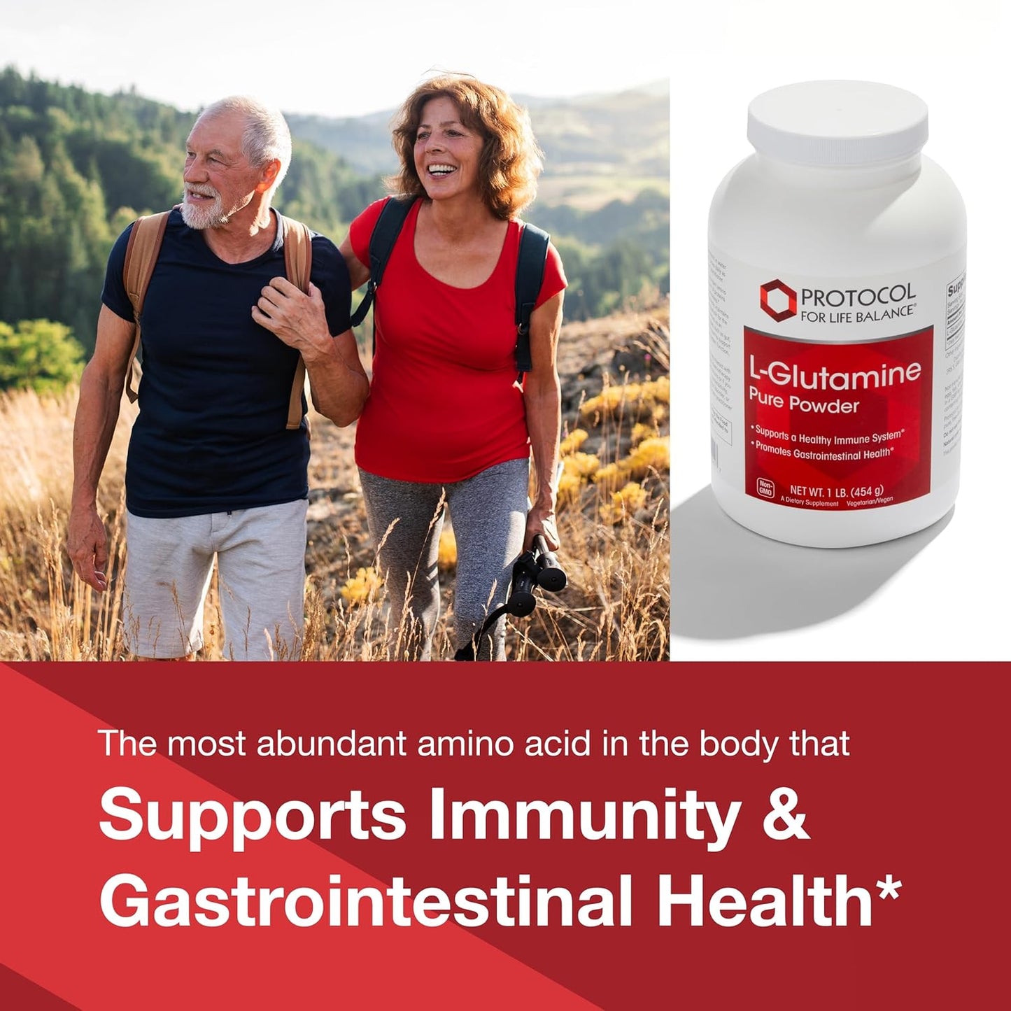 Protocol L-Glutamine Powder - 1lb - Supports Muscle, Gut Health, Immune System - Pure Formula