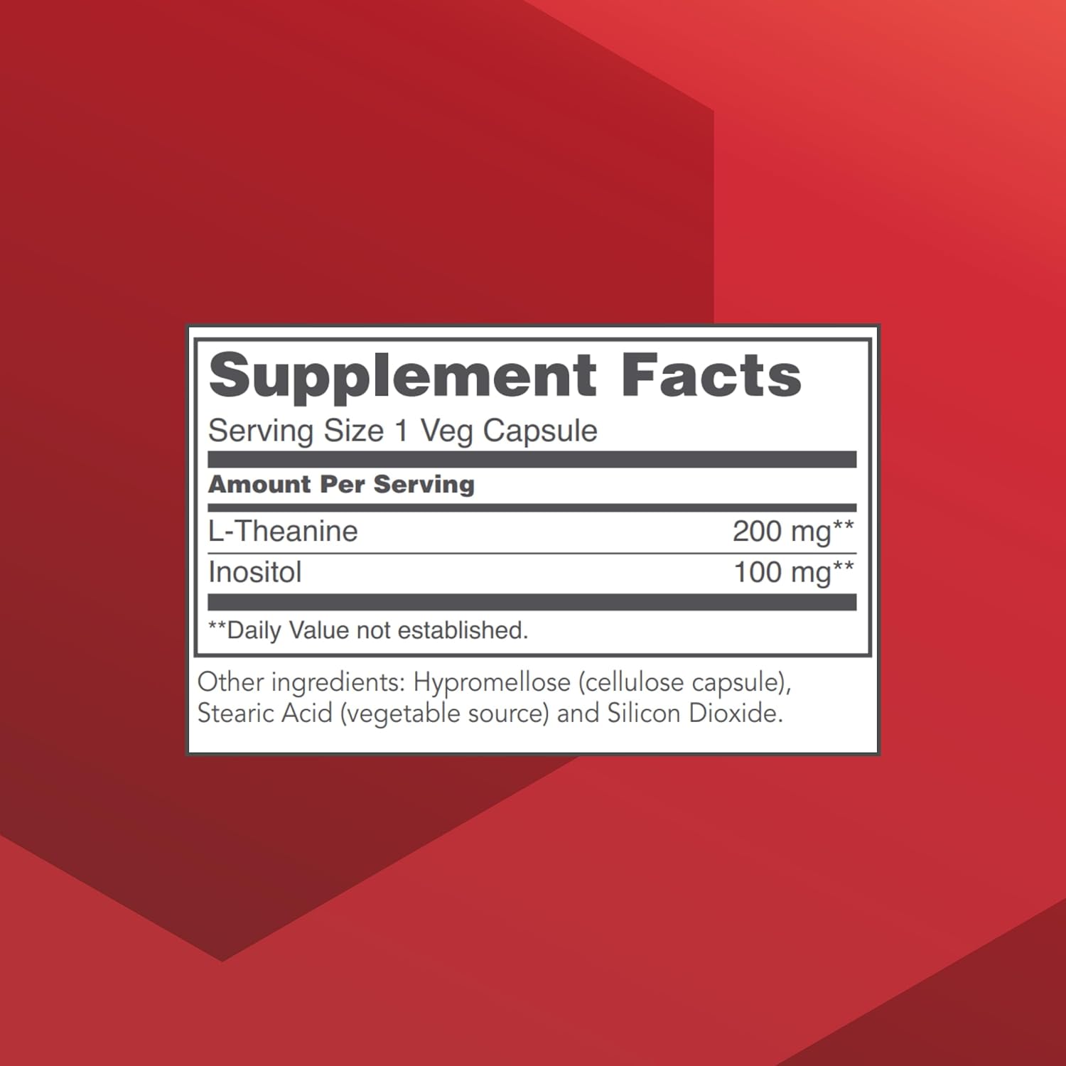 Protocol L-Theanine 200mg Capsules - Natural Stress Relief Formula - Non-Drowsy Supplement - 60 Vegetarian Capsules