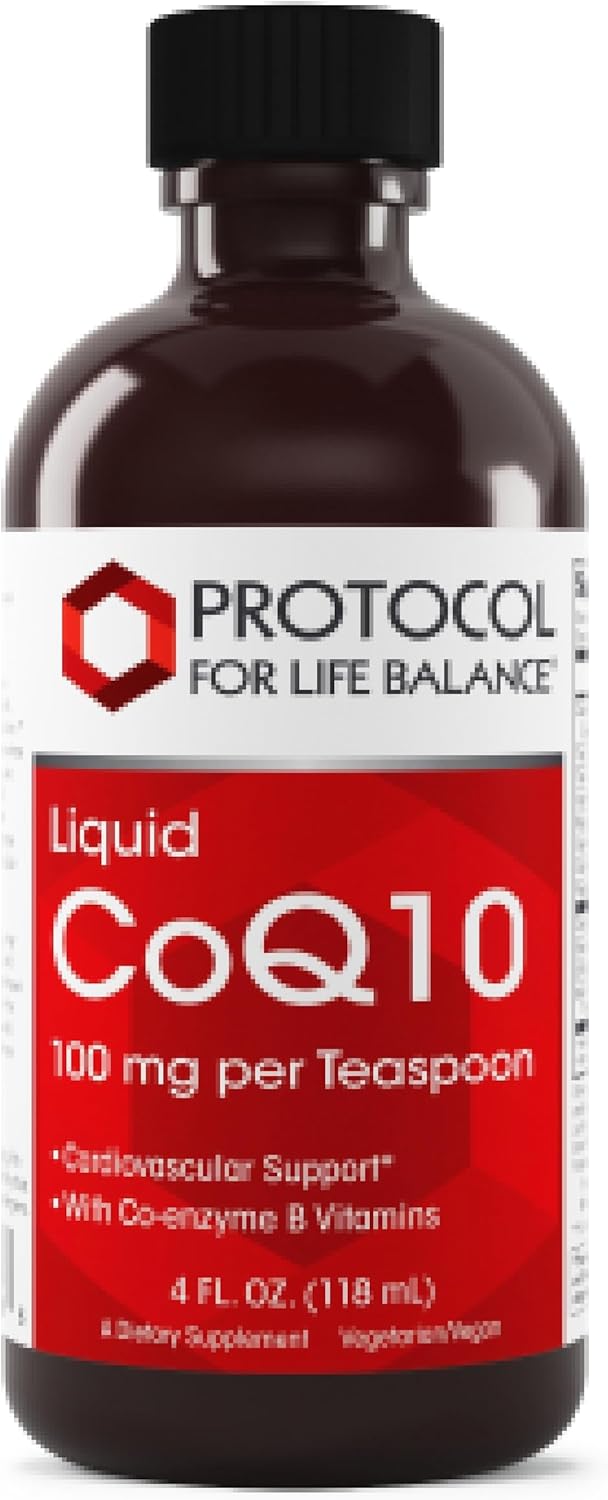 Protocol Liquid CoQ10 Supplement with Antioxidants for Heart Health and Energy Production - 4 fl oz