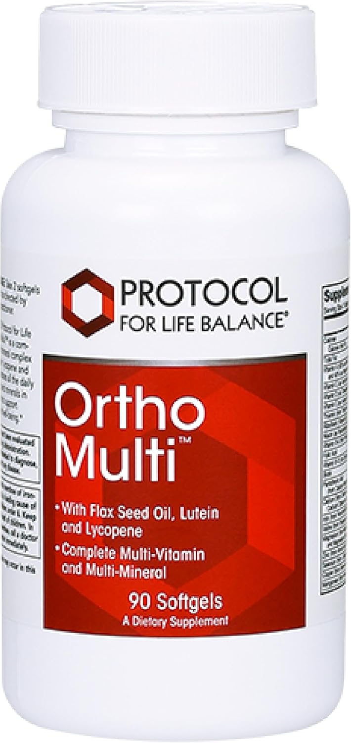 Protocol Ortho Multi - Complete Multivitamin with Lutein, Lycopene, and Flax Seed Oil - 90 Softgels - Egg Free & Keto Friendly