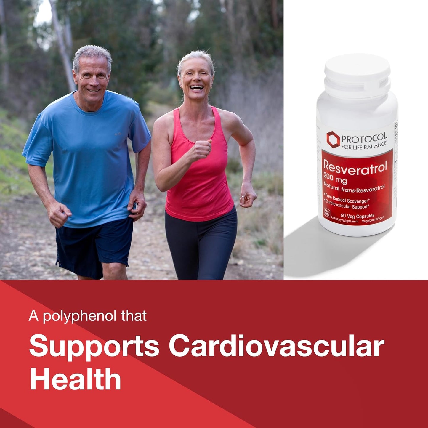 Protocol Resveratrol 200mg Capsules with Japanese Knotweed & Grape Seed Extract - Vegan & Non-GMO Formula for Life Balance