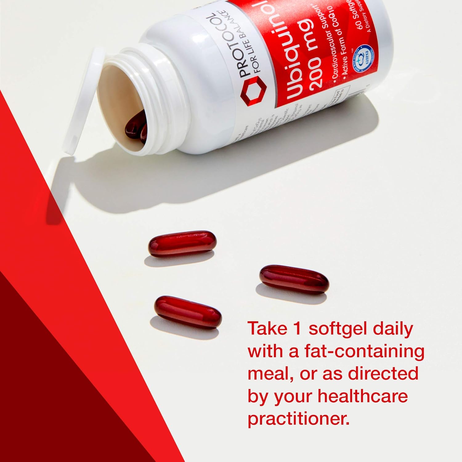 Protocol Ubiquinol 200mg Softgels - CoQ10 Heart Health Support - Antioxidant Formula - 60 Softgels