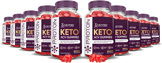 Proton Protein Keto ACV Gummies (10 Pack) - 1000MG Advanced Formula with Pomegranate & Beet Juice Powder - B12 Vegan Non GMO - BoostGo Australia
