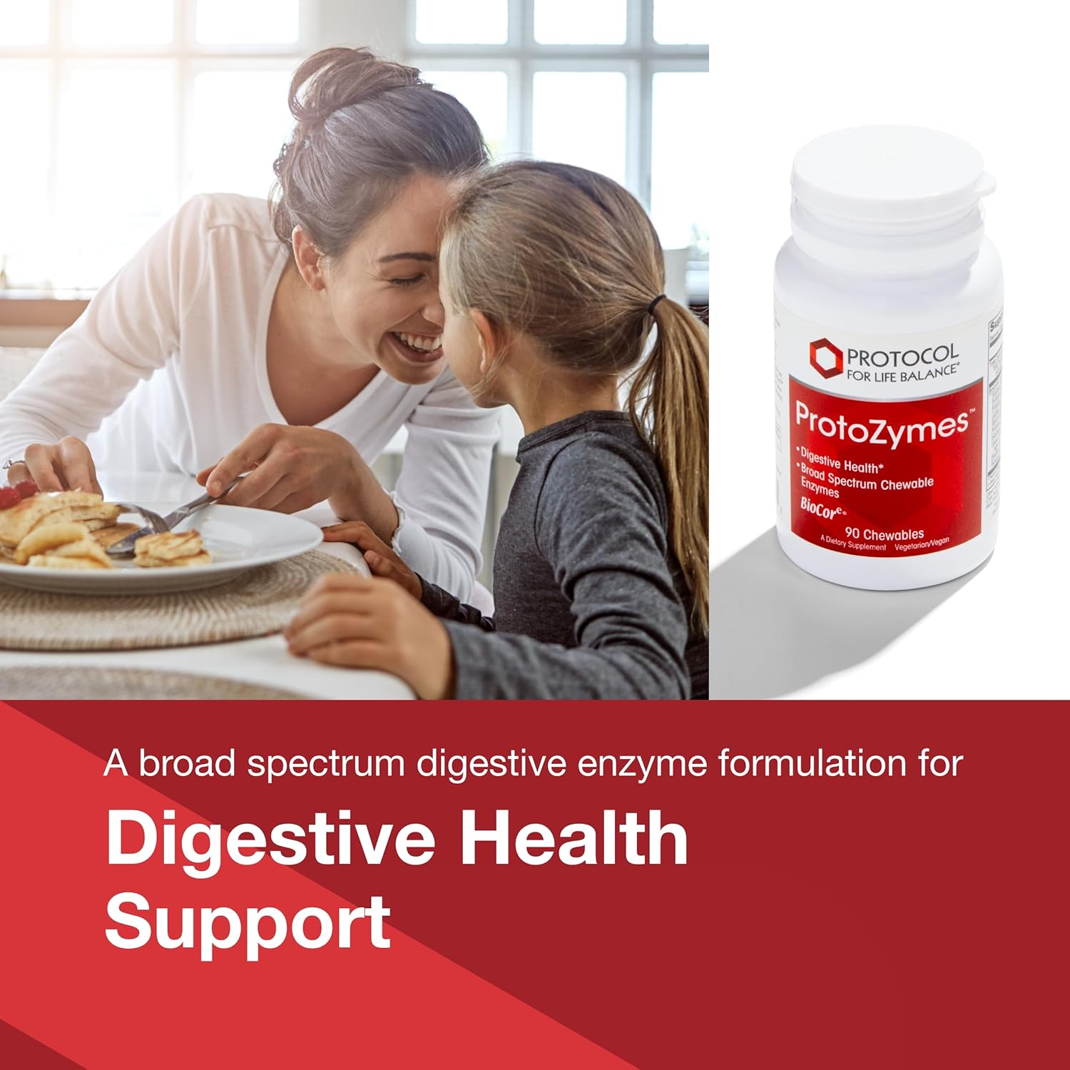 Protozymes Digestive Enzymes - Support Nutrient Breakdown & Digestive Health - Aid Lactose Breakdown - Vegan & Kosher - 90 Chewables