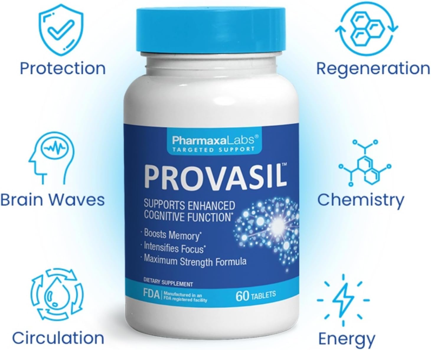 Provasil Maximum Strength Cognitive Health Supplement with Memory and Focus Support (60 Tablets)