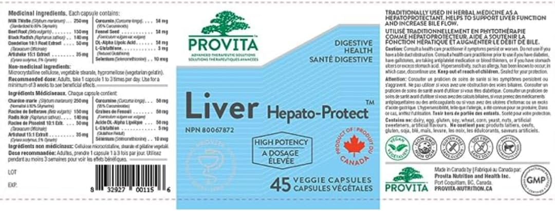 PROVITA Liver Hepato-Protect™ - Vegan Liver Detox & Regeneration Formula - Non-GMO Capsules