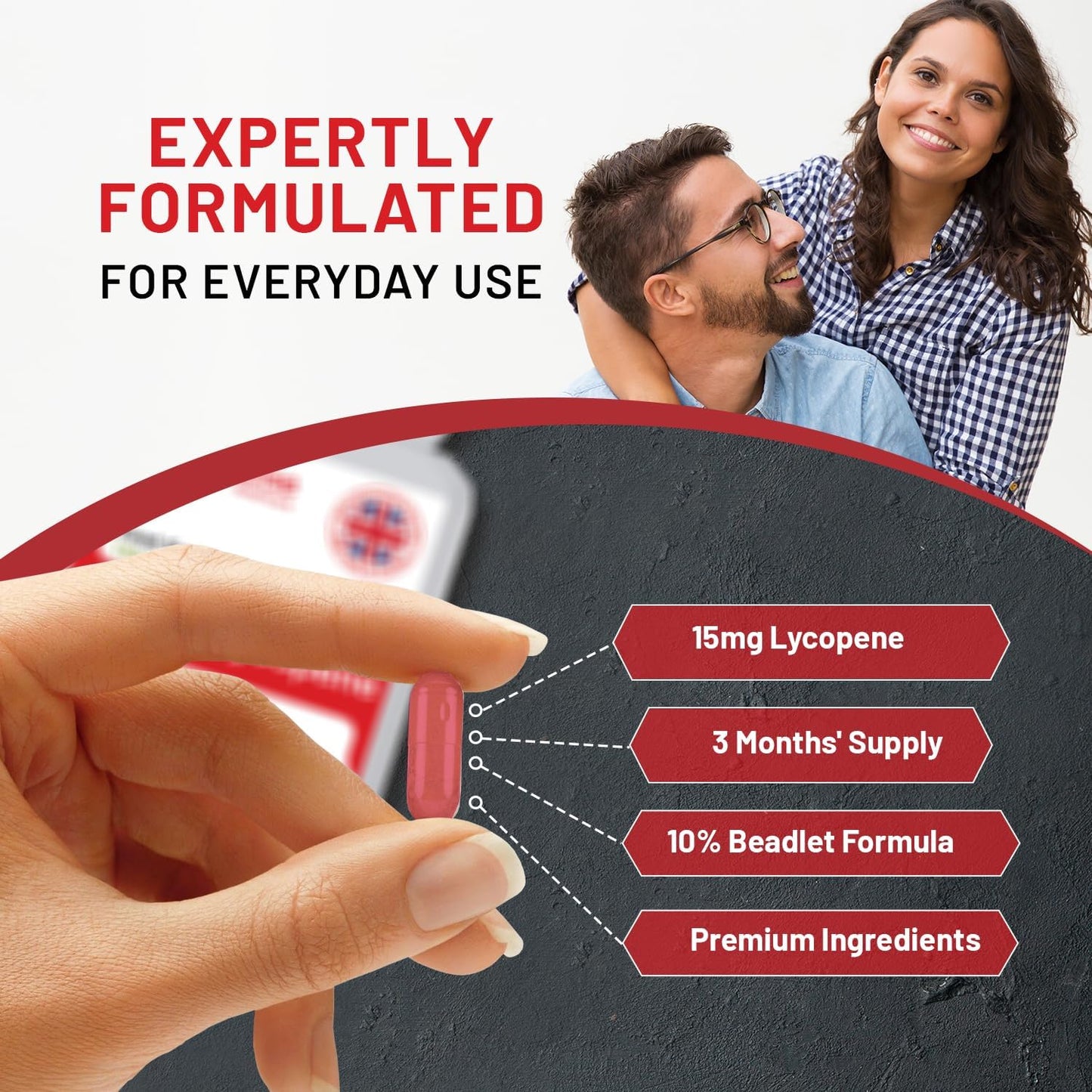 Prowise Healthcare Lycopene 10% Beadlet 15mg Capsules - 90 Count - UK Made, GMP Certified - Vegetarian/Vegan Friendly