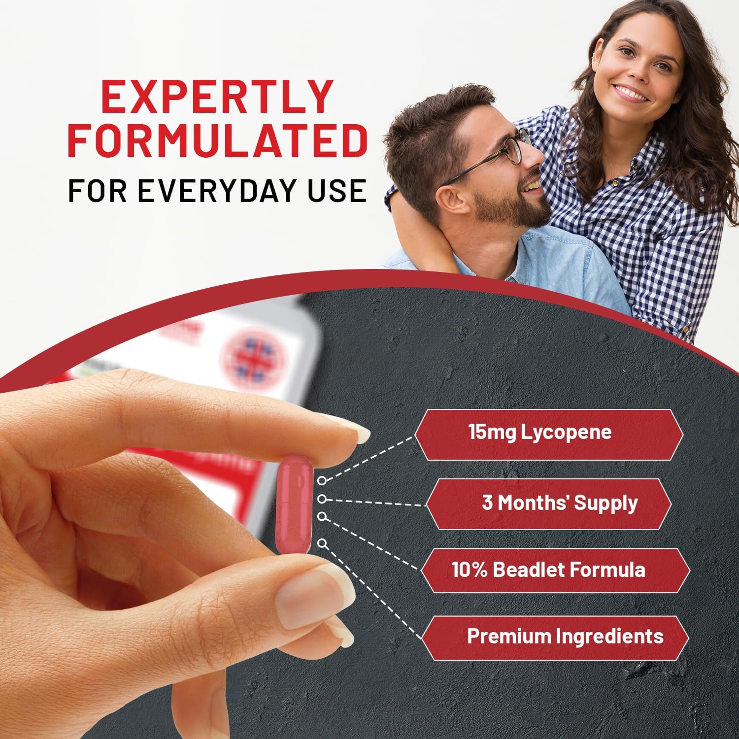 Prowise Healthcare Lycopene 10% Beadlet 15mg Capsules - 90 Count - UK Made, GMP Certified - Vegetarian/Vegan Friendly