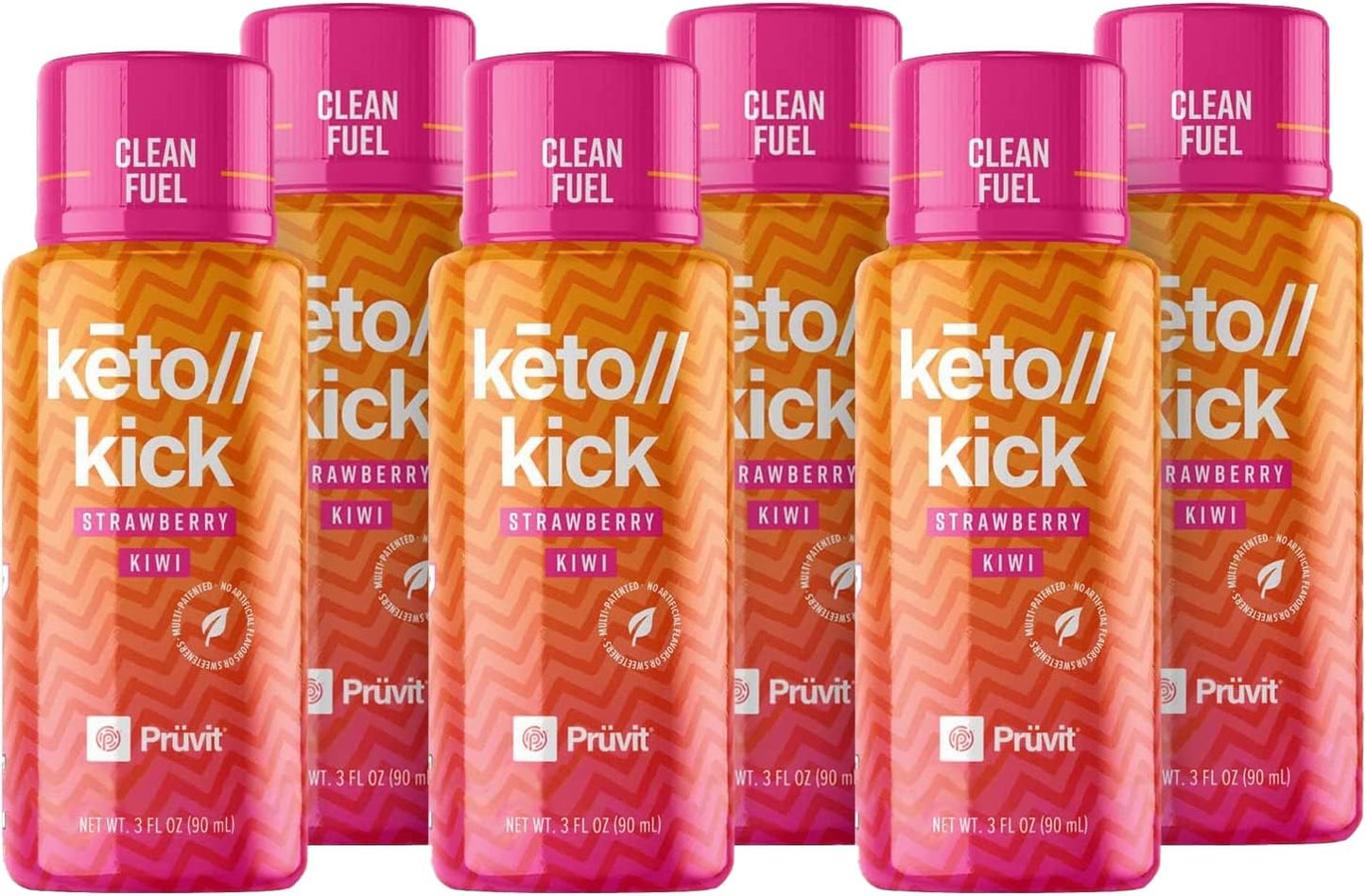 PRÜVIT Exogenous Ketones Strawberry Kiwi - 6 Packs (90 ml) for Keto Kick