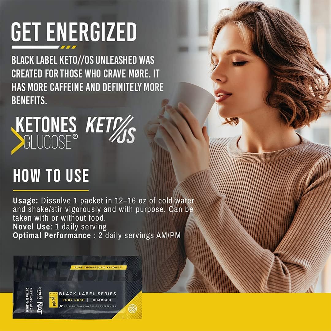 PRÜVIT Keto//OS Black Label Ruby Rush: Pure Therapeutic Ketones for Muscle Growth - 0.84 OZ