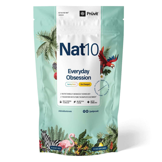 PRÜVIT KETO//OS NAT Everyday Obsession Variety Pack - 10 Charged Packets for Brain Clarity and Energy Boost