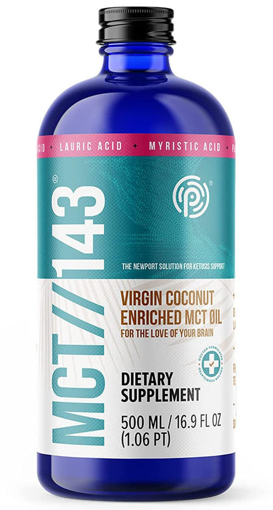 PRÜVIT MCT//143 Virgin Coconut Enriched MCT Oil 16.9 OZ - Pure Ketogenic Energy Boost