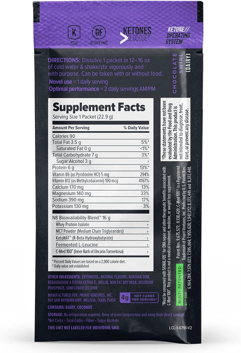 PRÜVIT OS Pro Chocolate Swirl: Ketone Supplement for Enhanced Performance