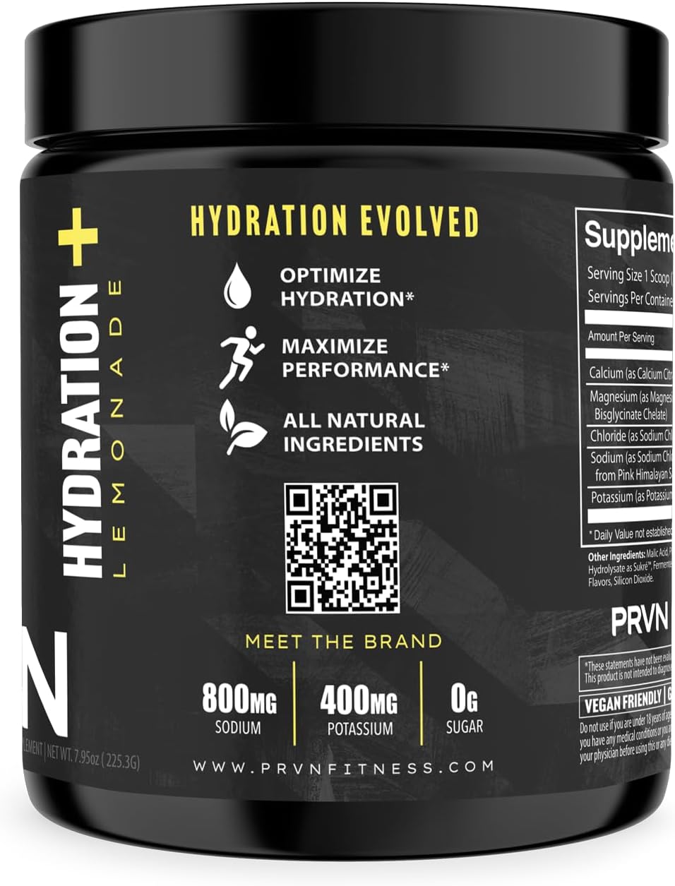 PRVN Performance Hydration+ Lemonade Flavor - Enhanced Electrolyte Formula for Hydration & Recovery, 30 Servings