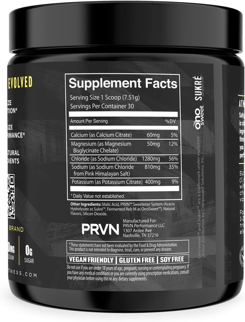 PRVN Performance Hydration+ Lemonade Flavor - Enhanced Electrolyte Formula for Hydration & Recovery, 30 Servings