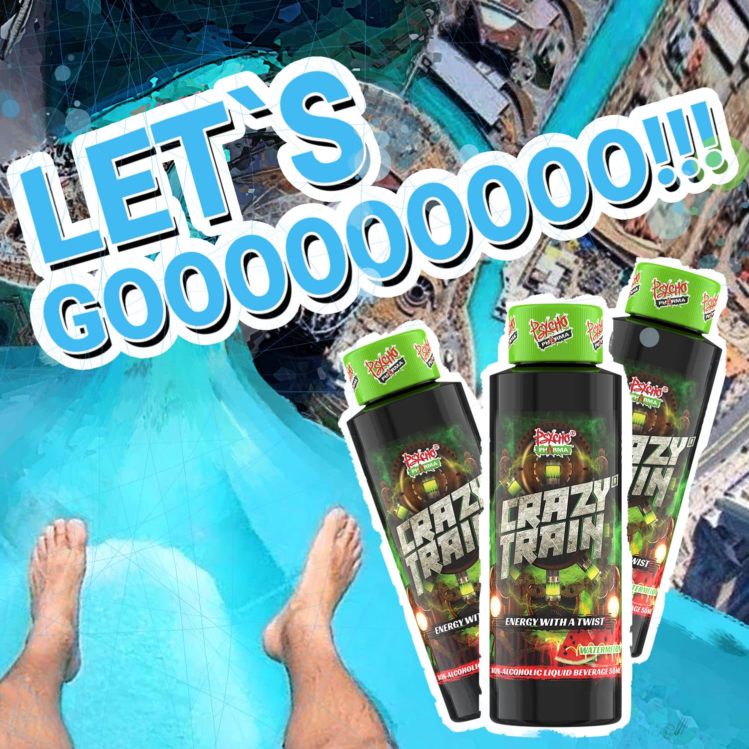 Psycho Pharma Crazy Train Non-Alcoholic Energy Shot with a Unique Twist