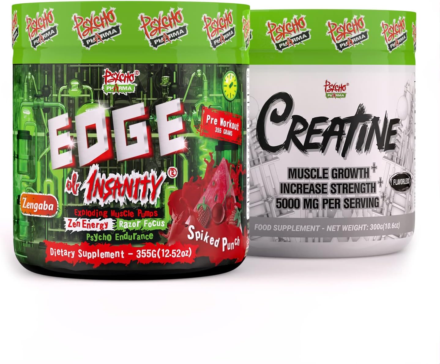 Psycho Pharma Edge of Insanity Pre Workout with Creatine - Ultimate Stack for Intense Workouts