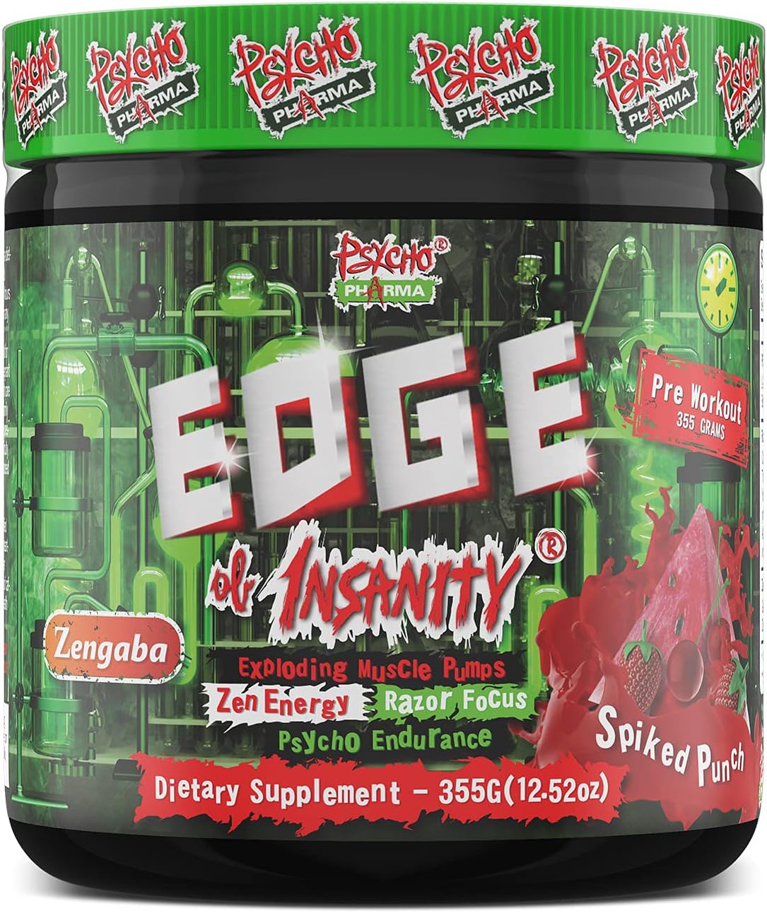 Psycho Pharma Edge of Insanity Pre Workout with Creatine - Ultimate Stack for Intense Workouts