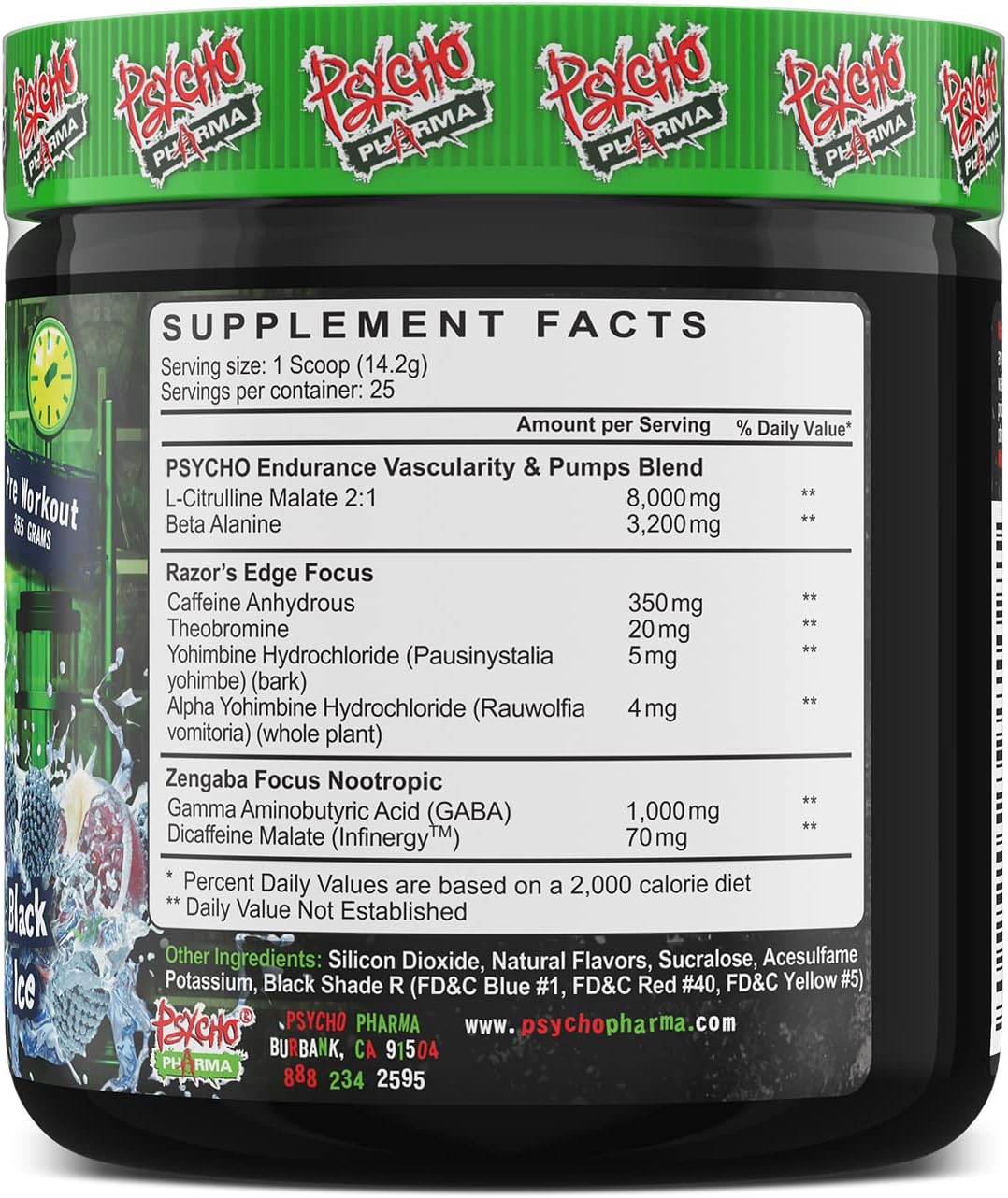 Psycho Pharma Edge of Insanity Pre Workout with Creatine - Ultimate Stack for Intense Workouts