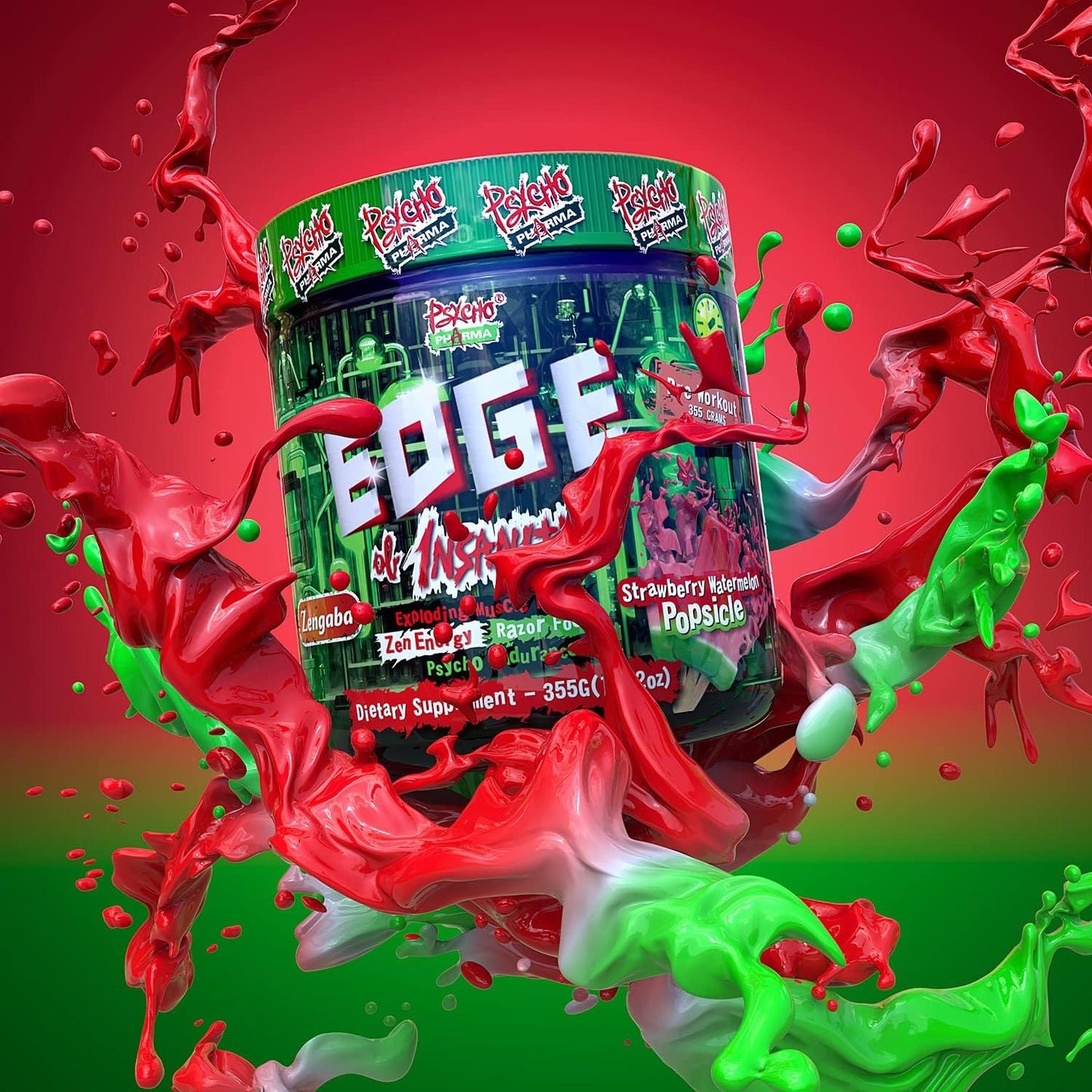 Psycho Pharma Edge of Insanity Pre Workout with Creatine - Ultimate Stack for Intense Workouts