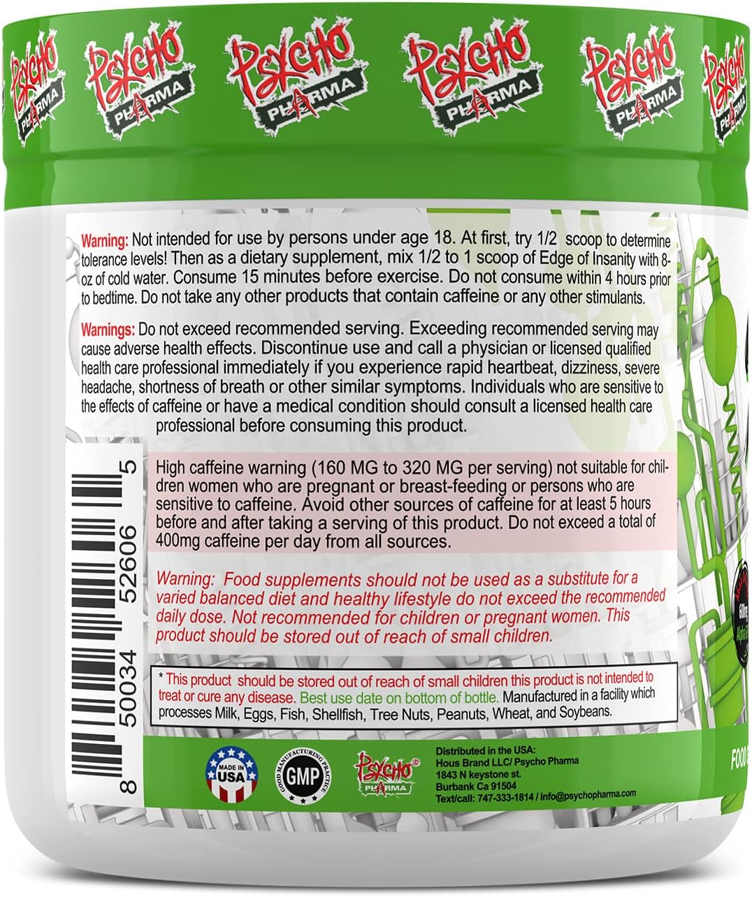 Psycho Pharma Infinite Brain Nootropic: Pineapple Orange Flavor, 30 Servings - Compete and Win with this Game-Changing Supplement