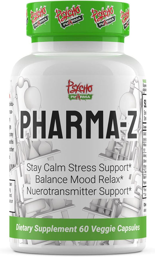 Psycho Pharma PHARMA Z (750mg GABA) Natural Stress Relief & Cognitive Function Enhancer for a "Feel-Good" Mood