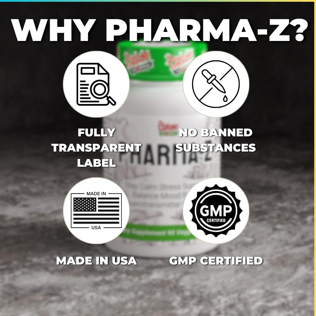 Psycho Pharma PHARMA Z (750mg GABA) Natural Stress Relief & Cognitive Function Enhancer for a "Feel-Good" Mood
