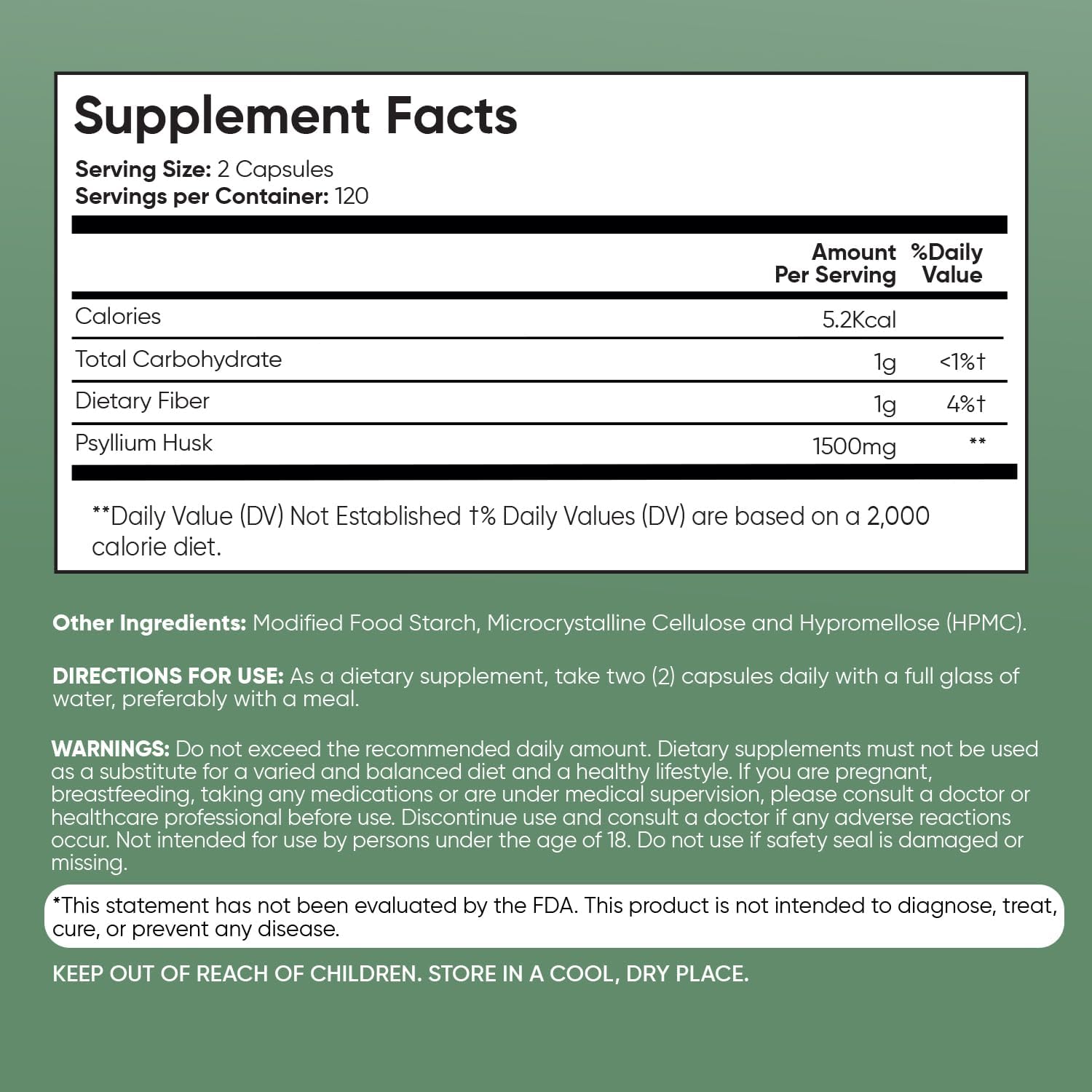 Psyllium Husk Capsules 1500mg - 240 Vegan Capsules for Digestive Health - Non-GMO & GMP-Approved Fiber Supplement