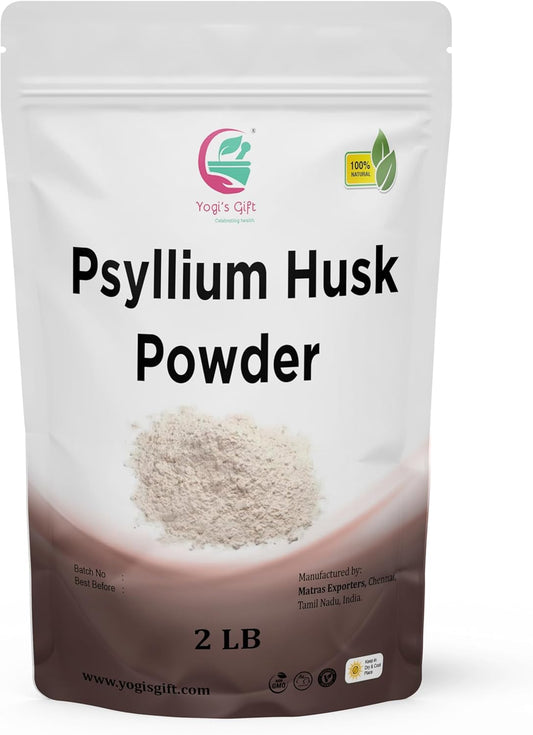 Psyllium Husk Powder 2 lb by Yogi's Gift® - 98% Purity, Premium Quality, 100% Natural Fine Ground, Non GMO - Ideal for Baking, Cooking, and Beverages