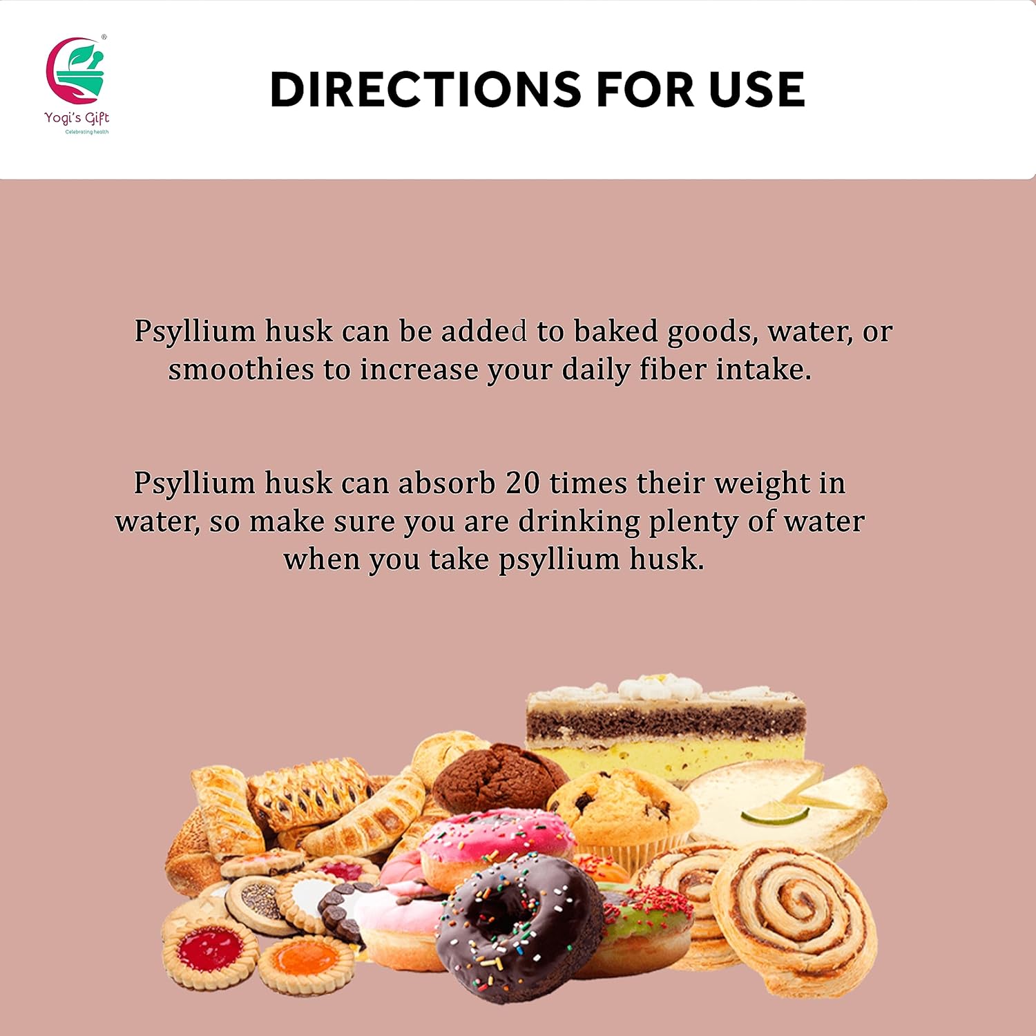 Psyllium Husk Powder 2 lb by Yogi's Gift® - 98% Purity, Premium Quality, 100% Natural Fine Ground, Non GMO - Ideal for Baking, Cooking, and Beverages