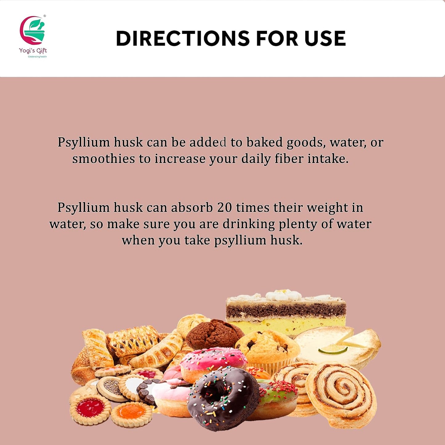 Psyllium Husk Powder 8 oz | 98% Purity | Unflavored & Fine Ground | Non-GMO | Keto Friendly Fiber Supplement from Yogi's Gift®