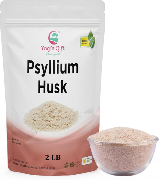 Psyllium Husk Whole 2 Lb - 98% Purity Soluble Fiber Supplement - Keto Friendly - Unflavored, Fine Ground - Ideal for Smoothies, Cooking, and Baking - 100% Natural, Non GMO by Yogi's Gift®