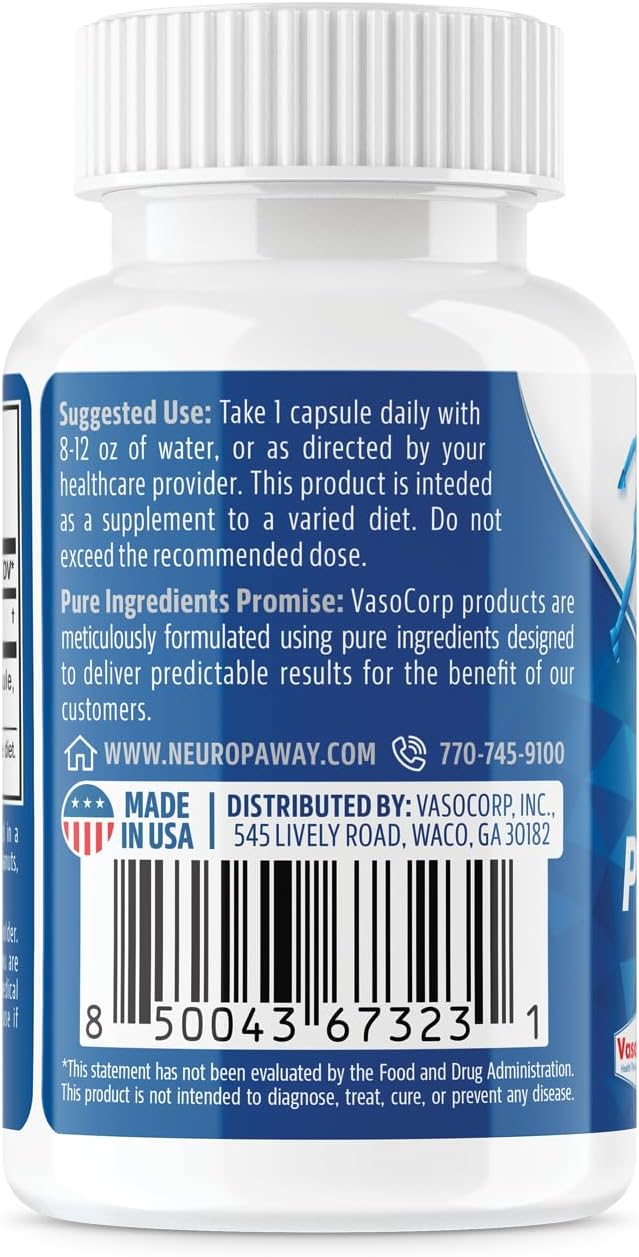 Pterostilbene Neuro Support Supplement - 60 Acid Resistant Capsules - NeuropAWAY Formula