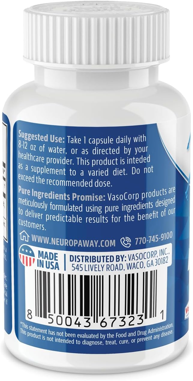Pterostilbene Neuro Support Supplement - 60 Acid Resistant Capsules - NeuropAWAY Formula