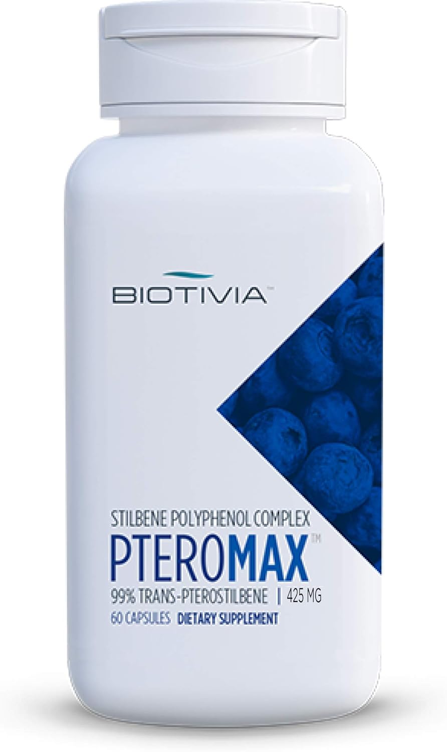 Pterostilbene & Trans-Resveratrol Capsules for Cognitive Health - 60 Vegan Capsules with Pomegranate, Grape Seed, and Green Tea