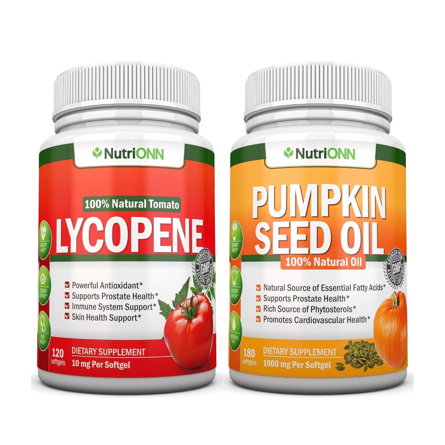 Pumpkin Seed Oil & Lycopene Softgels Combo for Prostate & Urinary Health - NutriONN Support
