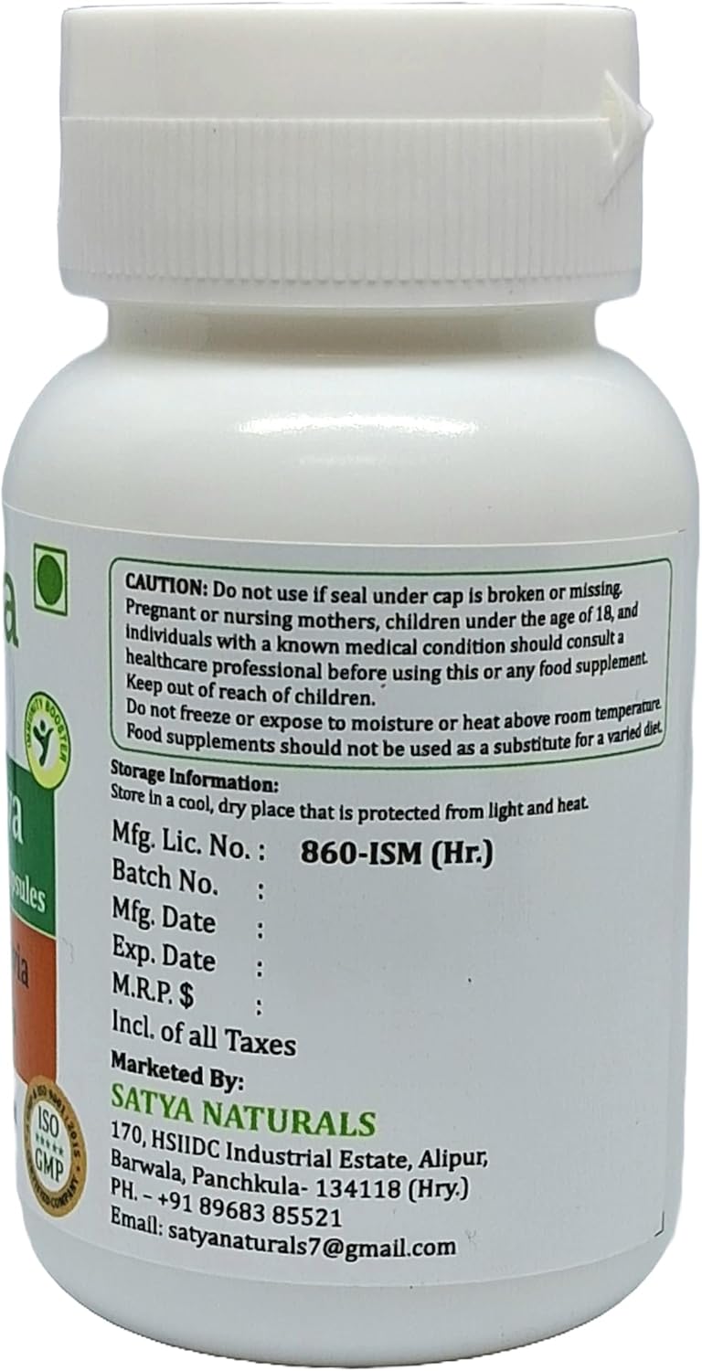 Punarnava Forte Capsules 500mg - Ayurvedic Herbal Supplement for Men and Women - 60 Veg Capsules - Satya Naturals